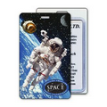 Luggage Tag w/ 3D Lenticular Image Of Astronaut In Orbit (Imprinted)